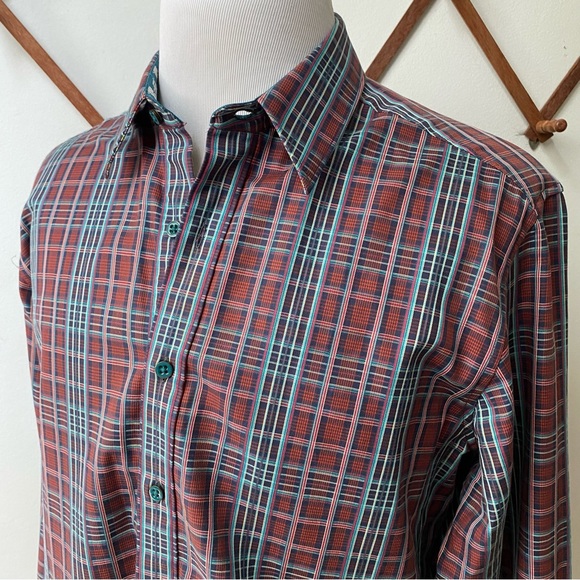 Robert Graham Plaid Button Up Flip Cuff Shirt - Picture 3 of 16